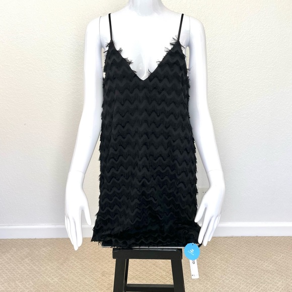 NWT Feather Black Mini Dress - S - Picture 3 of 6